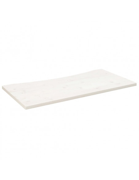 Piano Scrivania Bianco 110x55x2,5 cm in Legno Massello di Pino