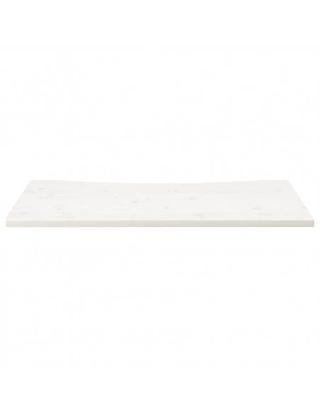 Piano Scrivania Bianco 110x55x2,5 cm in Legno Massello di Pino