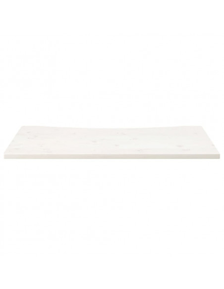 Piano Scrivania Bianco 100x60x2,5 cm in Legno Massello di Pino