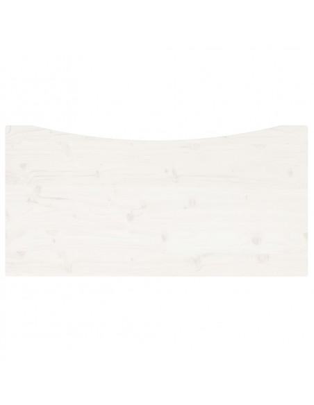 Piano Scrivania Bianco 100x60x2,5 cm in Legno Massello di Pino