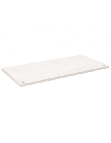 Piano Scrivania Bianco 110x55x2,5 cm in Legno Massello di Pino