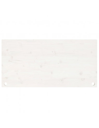 Piano Scrivania Bianco 110x55x2,5 cm in Legno Massello di Pino