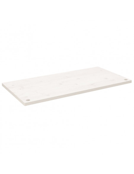 Piano Scrivania Bianco 100x60x2,5 cm in Legno Massello di Pino
