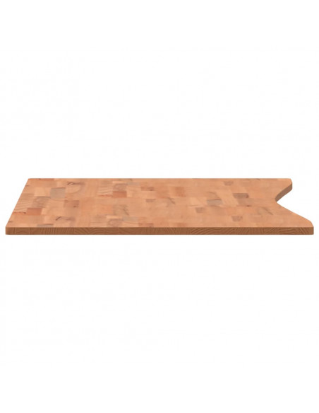Piano per Scrivania 110x(55-60)x1,5 cm Legno Massello di Faggio