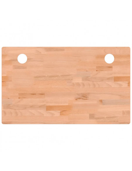Piano per Scrivania 100x60x1,5 cm in Legno Massello di Faggio
