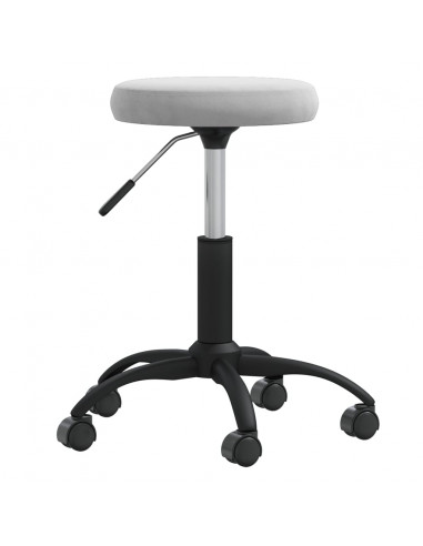 Sedia da Ufficio Girevole Grigio Chiaro in Velluto