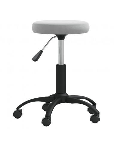 Sedia da Ufficio Girevole Grigio Chiaro in Velluto