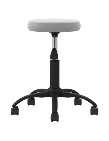 Sedia da Ufficio Girevole Grigio Chiaro in Velluto