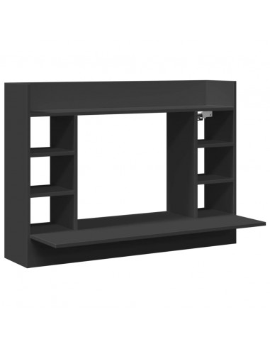Scrivania a Parete Nera 105x48x75 cm in Legno Multistrato