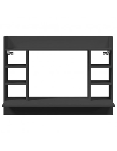 Scrivania a Parete Nera 105x48x75 cm in Legno Multistrato