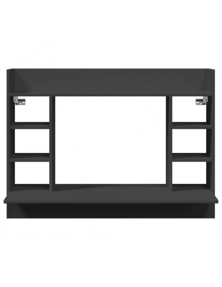 Scrivania a Parete Nera 105x48x75 cm in Legno Multistrato