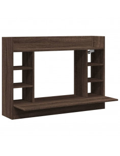 Scrivania a Parete Rovere Marrone 105x48x75cm Legno Multistrato 2