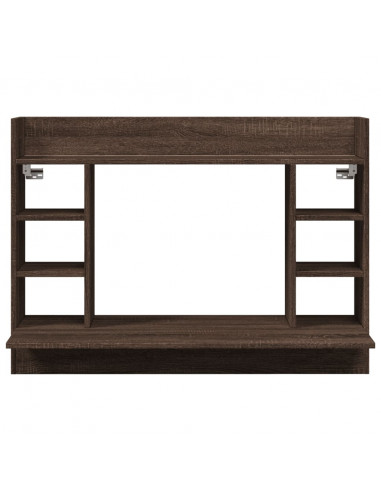 Scrivania a Parete Rovere Marrone 105x48x75cm Legno Multistrato