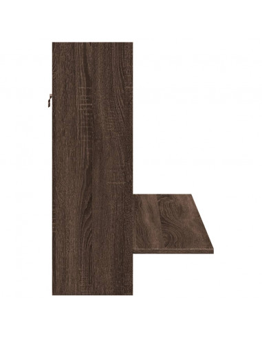 Scrivania a Parete Rovere Marrone 105x48x75cm Legno Multistrato