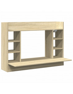 Scrivania a Parete Rovere Sonoma 105x48x75 cm Legno Multistrato 2