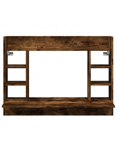 Scrivania a Parete Rovere Fumo 105x48x75cm Legno Multistrato