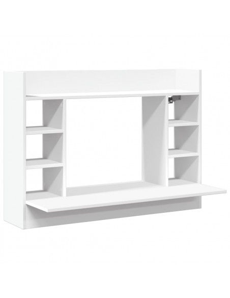 Scrivania a Parete Bianca 105x48x75 cm in Legno Multistrato