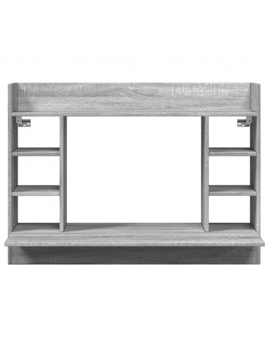 Scrivania a Parete Grigio Sonoma 105x48x75cm Legno Multistrato