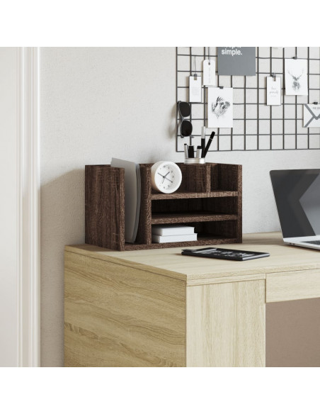 Organizer Scrivania Rovere Marrone 44,5x24x25 Legno Multistrato