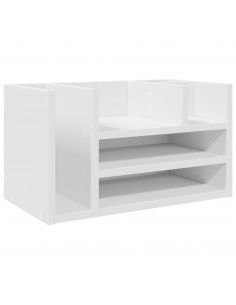 Organizer da Scrivania Bianco 44,5x24x25 cm Legno Multistrato 2