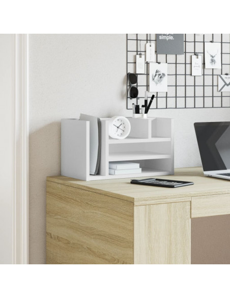Organizer da Scrivania Bianco 44,5x24x25 cm Legno Multistrato