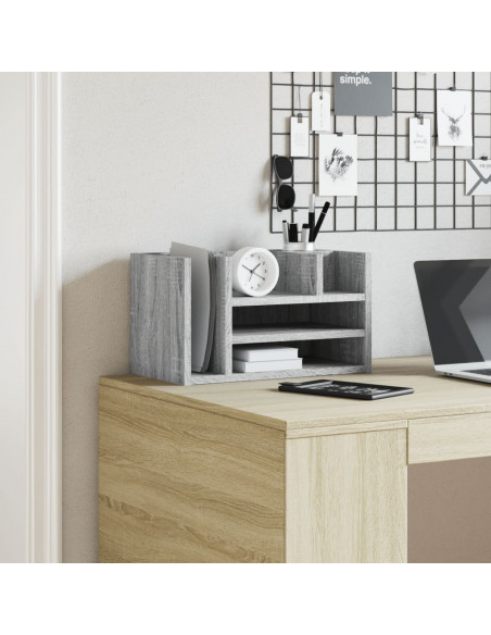 Organizer Scrivania Grigio Sonoma 44,5x24x25 Legno Multistrato