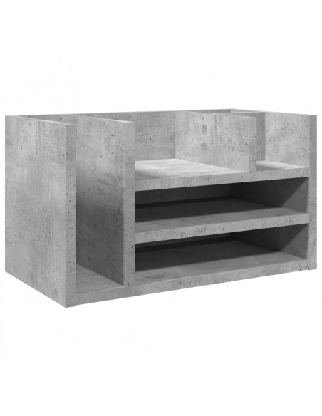Organizer Scrivania Grigio Cemento 44,5x24x25 Legno Multistrato