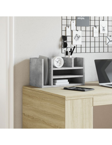 Organizer Scrivania Grigio Cemento 44,5x24x25 Legno Multistrato