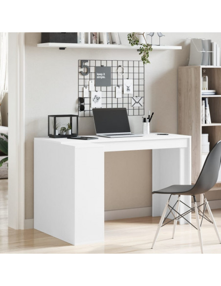 Scrivania Bianca 123,5x73,5x75 cm in Legno Multistrato