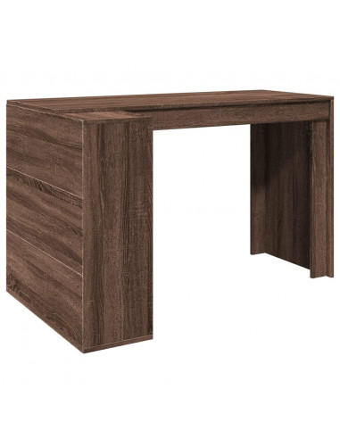 Scrivania Rovere Marrone 123,5x73,5x75 cm in Legno Multistrato