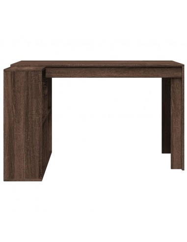 Scrivania Rovere Marrone 123,5x73,5x75 cm in Legno Multistrato