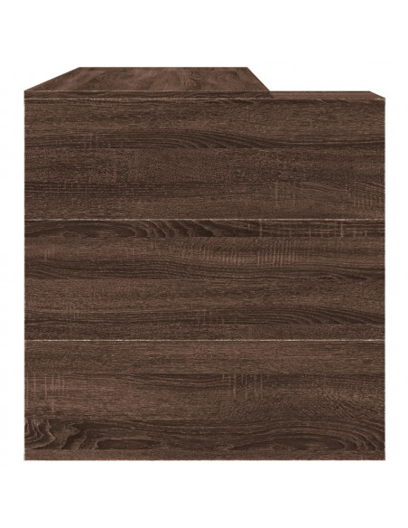 Scrivania Rovere Marrone 123,5x73,5x75 cm in Legno Multistrato