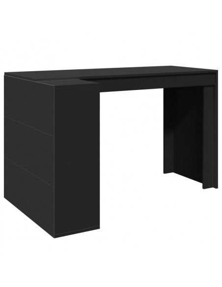 Scrivania Nera 123,5x73,5x75 cm in Legno Multistrato