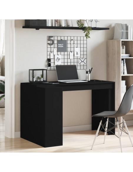 Scrivania Nera 123,5x73,5x75 cm in Legno Multistrato