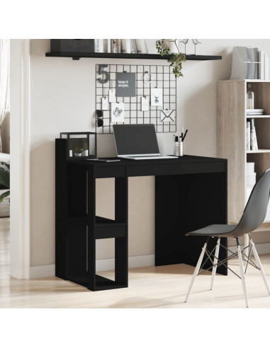 Scrivania Ufficio Nera 103,5x56,5x94 cm in Legno Multistrato