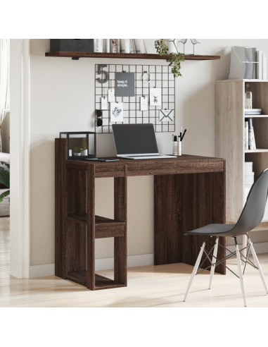 Scrivania Rovere Marrone 103,5x56,5x94 cm in Legno Multistrato