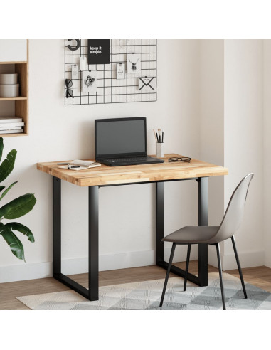 Piano Scrivania Non Trattato 100x80x4cm Legno Massello Acacia