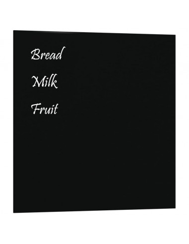 Lavagna Magnetica a Parete Nera 40x40 cm Vetro Temperato