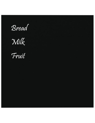 Lavagna Magnetica a Parete Nera 40x40 cm Vetro Temperato