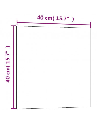 Lavagna Magnetica a Parete Nera 40x40 cm Vetro Temperato