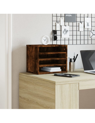 Organizer Scrivania Rovere Fumo 36x26x29,5cm Legno Multistrato