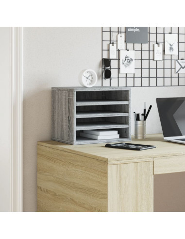 Organizer Scrivania Grigio Sonoma 36x26x29,5 Legno Multistrato