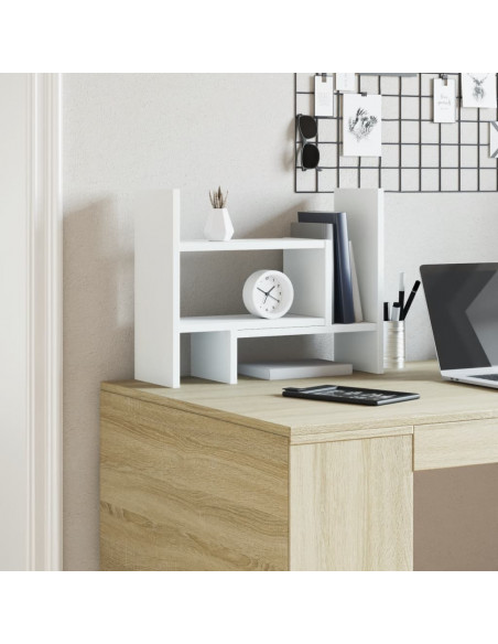 Organizer da Scrivania Bianco 38,5x17x39 cm Legno Multistrato