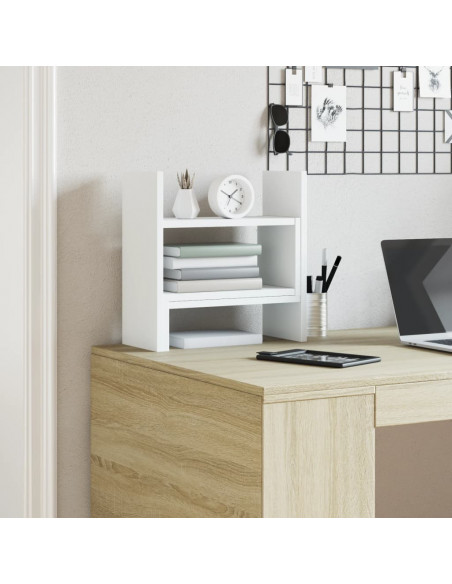 Organizer da Scrivania Bianco 38,5x17x39 cm Legno Multistrato