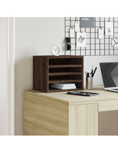 Organizer Scrivania Rovere Marrone 36x26x29,5 Legno Multistrato