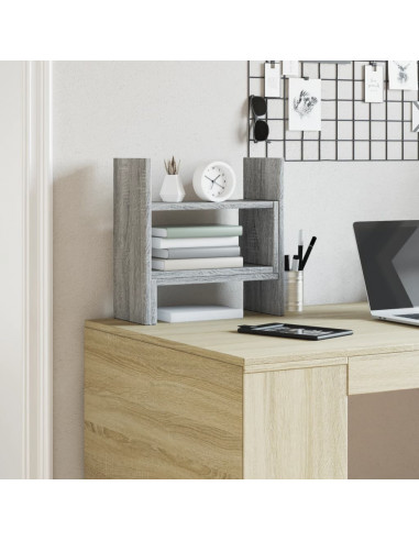 Organizer Scrivania Grigio Sonoma 38,5x17x39 Legno Multistrato