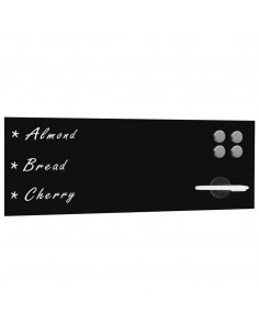 Lavagna Magnetica a Parete in Vetro 60x20 cm Nera 2