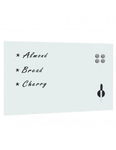 Lavagna Magnetica a Parete in Vetro 100x60 cm Bianca 2