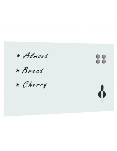 Lavagna Magnetica a Parete in Vetro 100x60 cm Bianca