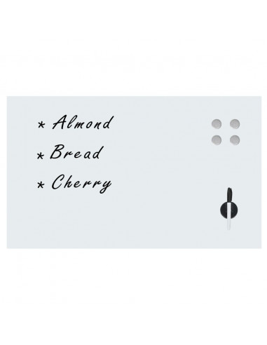 Lavagna Magnetica a Parete in Vetro 100x60 cm Bianca